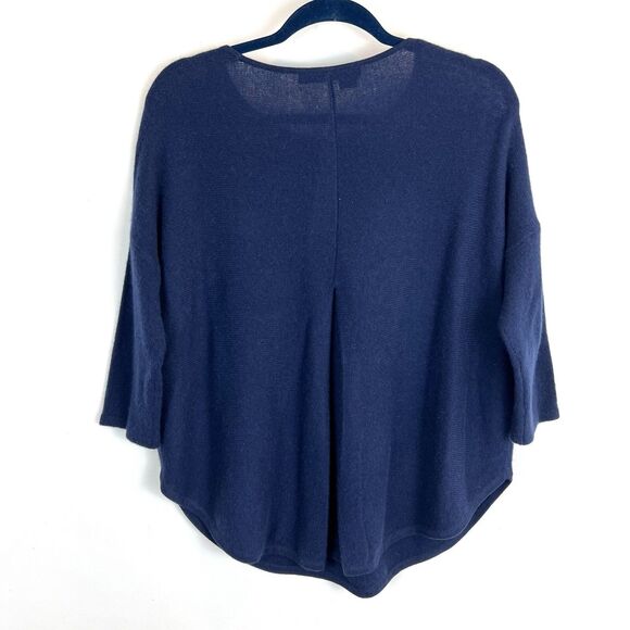 360Cashmere Sweater Women's S Blue 100% Cashmere Oversized 3/4 Sleeve Pullover - Picture 2 of 5